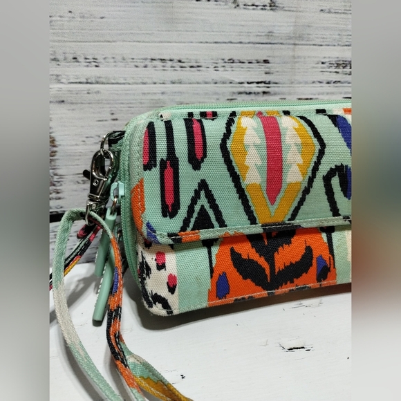 Vera Bradley Colorful Patterned Crossbody Bag - Green, Red, Black - Picture 4 of 7